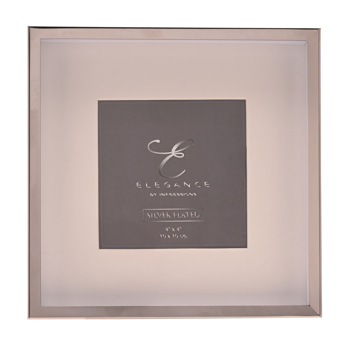 Elegance White Mount Photo Frame 4" x 4" Silver - image 2