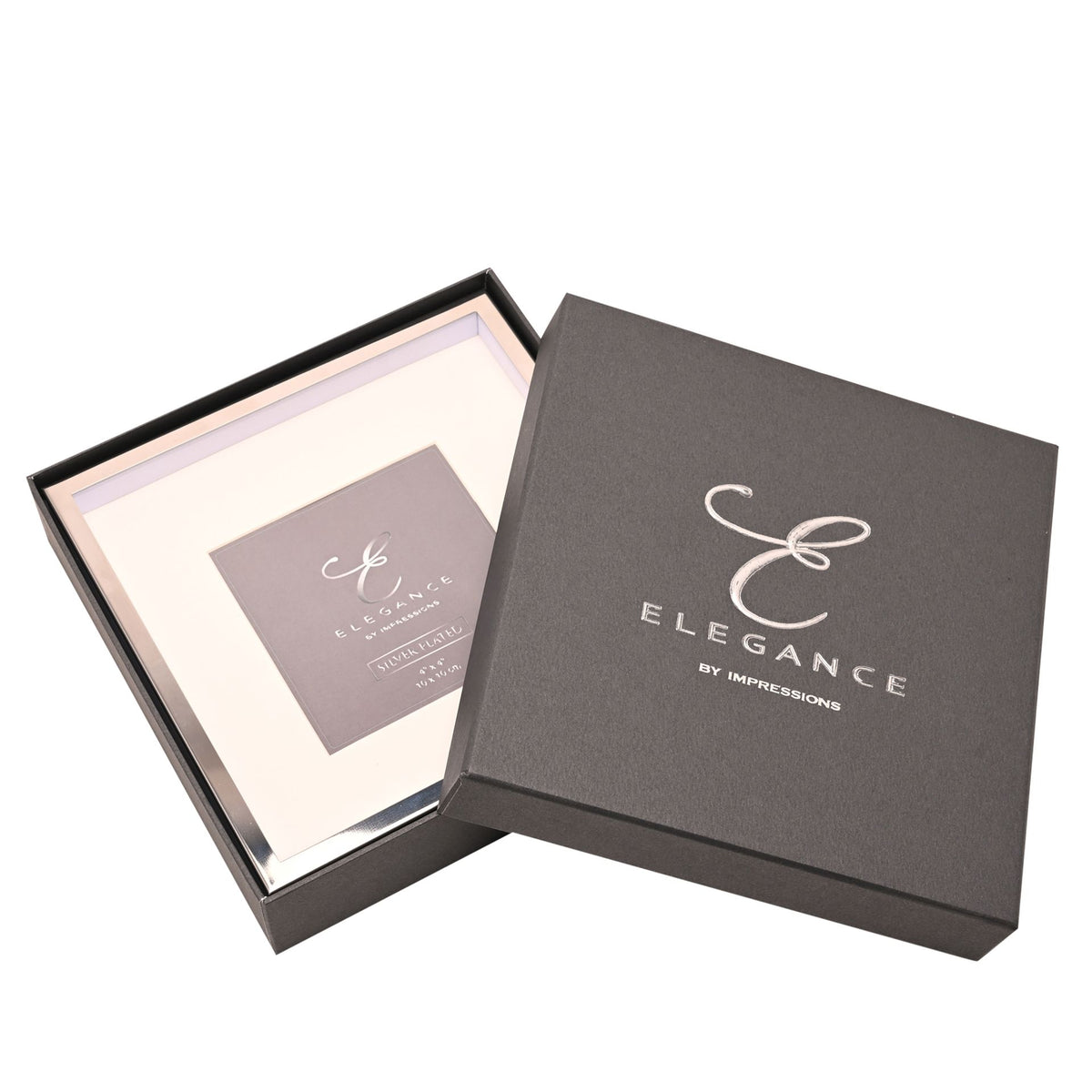 Elegance White Mount Photo Frame 4" x 4" Silver - image 5