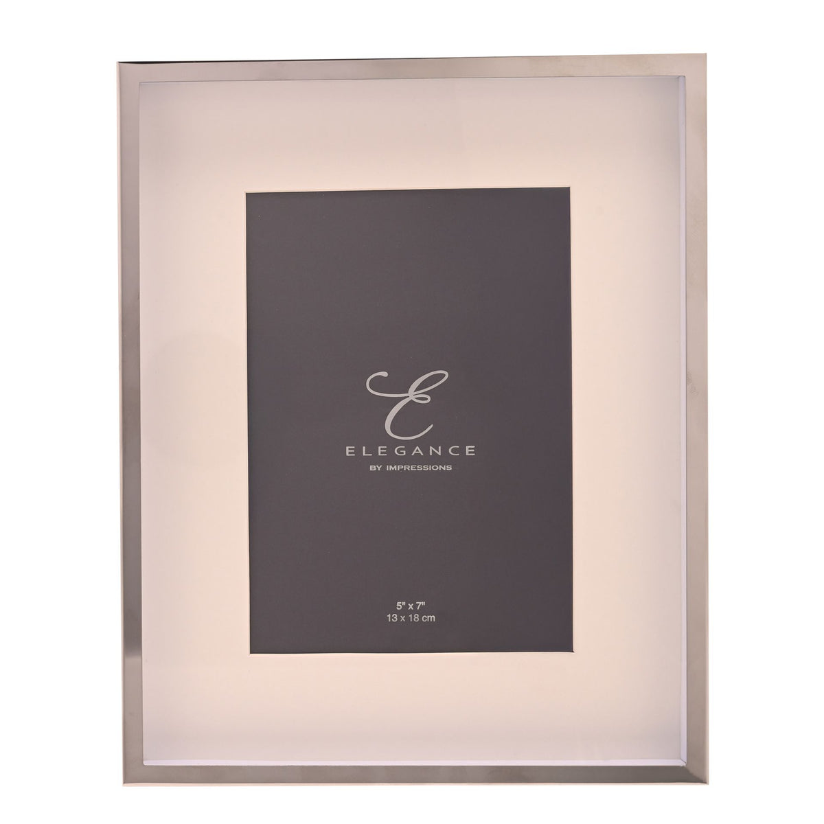 Elegance White Mount Photo Frame 5" x 7" Silver - image 2