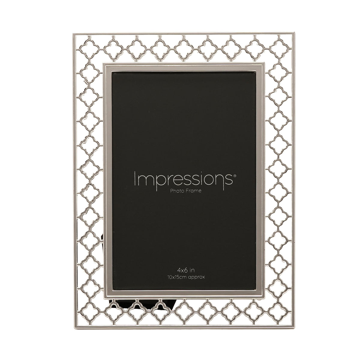 Impressions Lattice Cut Metal Plated Silver Photo Frame 4" x 6" - image 3