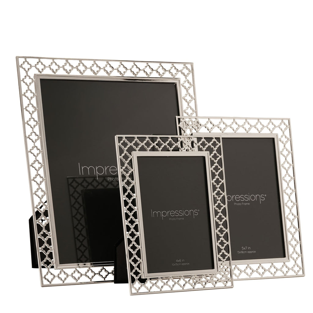 Impressions Lattice Cut Metal Plated Silver Photo Frame 4" x 6" - image 6