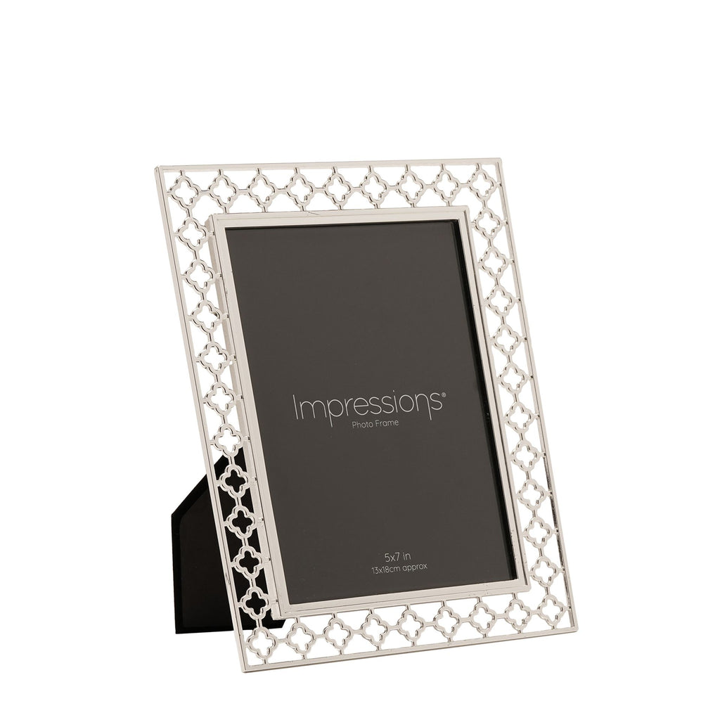 Impressions Lattice Cut Metal Plated Silver Photo Frame 5" x 7" - image 2