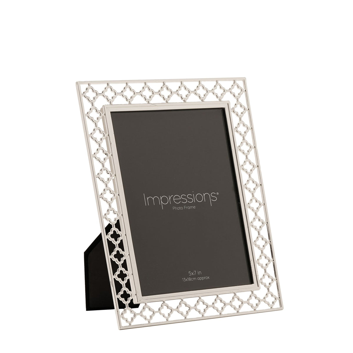 Impressions Lattice Cut Metal Plated Silver Photo Frame 5" x 7" - image 2
