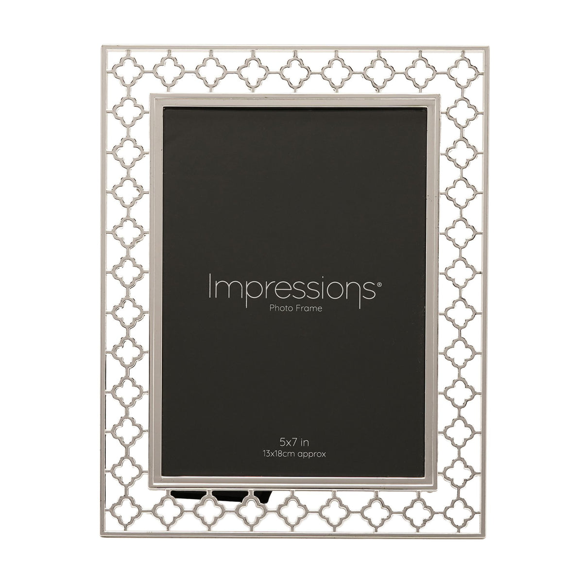Impressions Lattice Cut Metal Plated Silver Photo Frame 5" x 7" - image 3