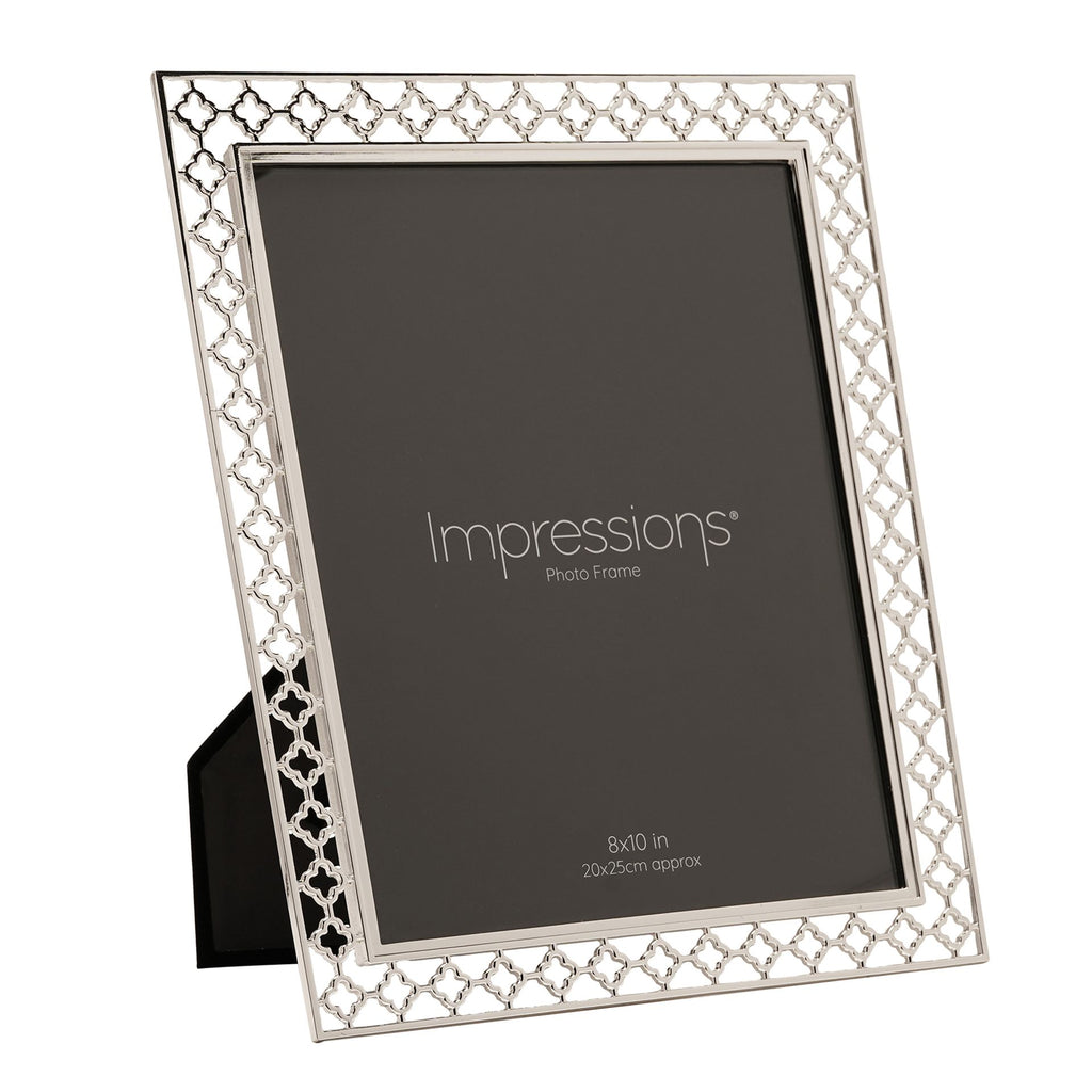 Impressions Lattice Cut Metal Plated Silver Photo Frame 8" x 10" - image 2