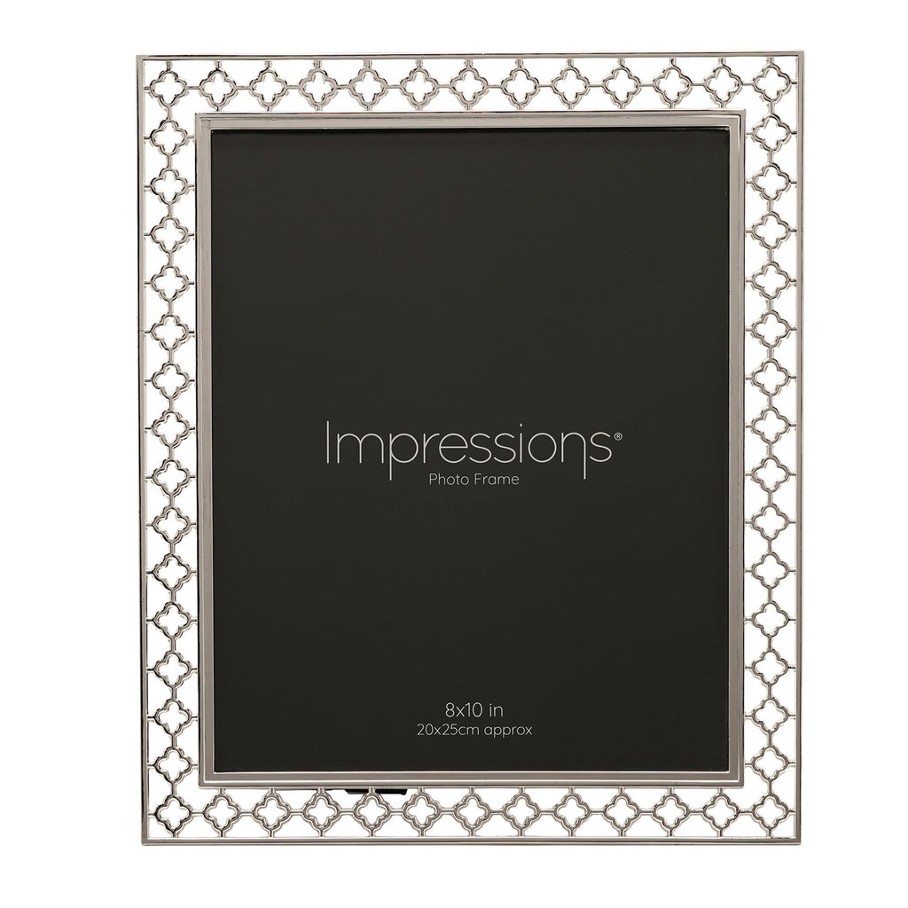 Impressions Lattice Cut Metal Plated Silver Photo Frame 8" x 10" - image 3