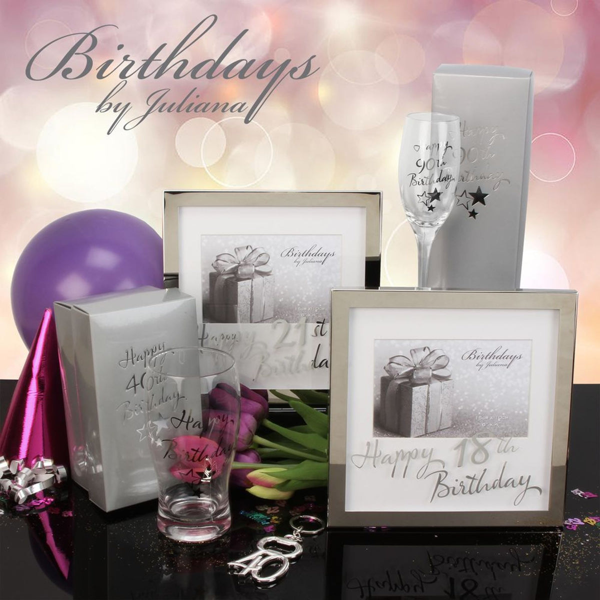 Milestones Box Frame 6 x 4 Mirror Print - 50th