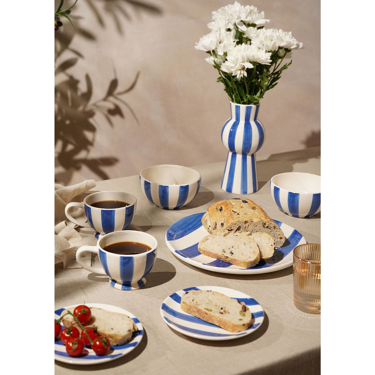 Hestia Blue & White Striped Tall Vase - image 4