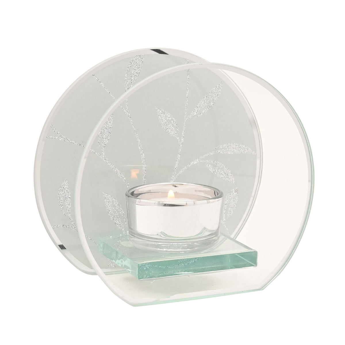 Gold Glitter Leaf Tealight Holder | Hestia