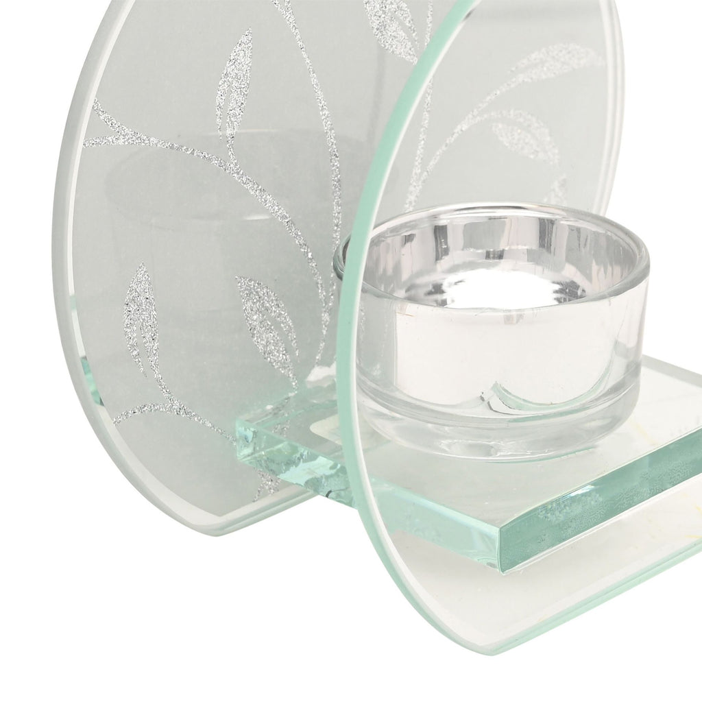 Gold Glitter Leaf Tealight Holder | Hestia