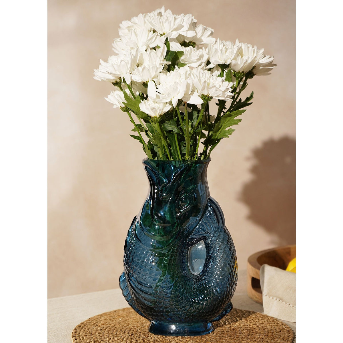 Hestia Blue Fish Shaped Glass Vase - image 2
