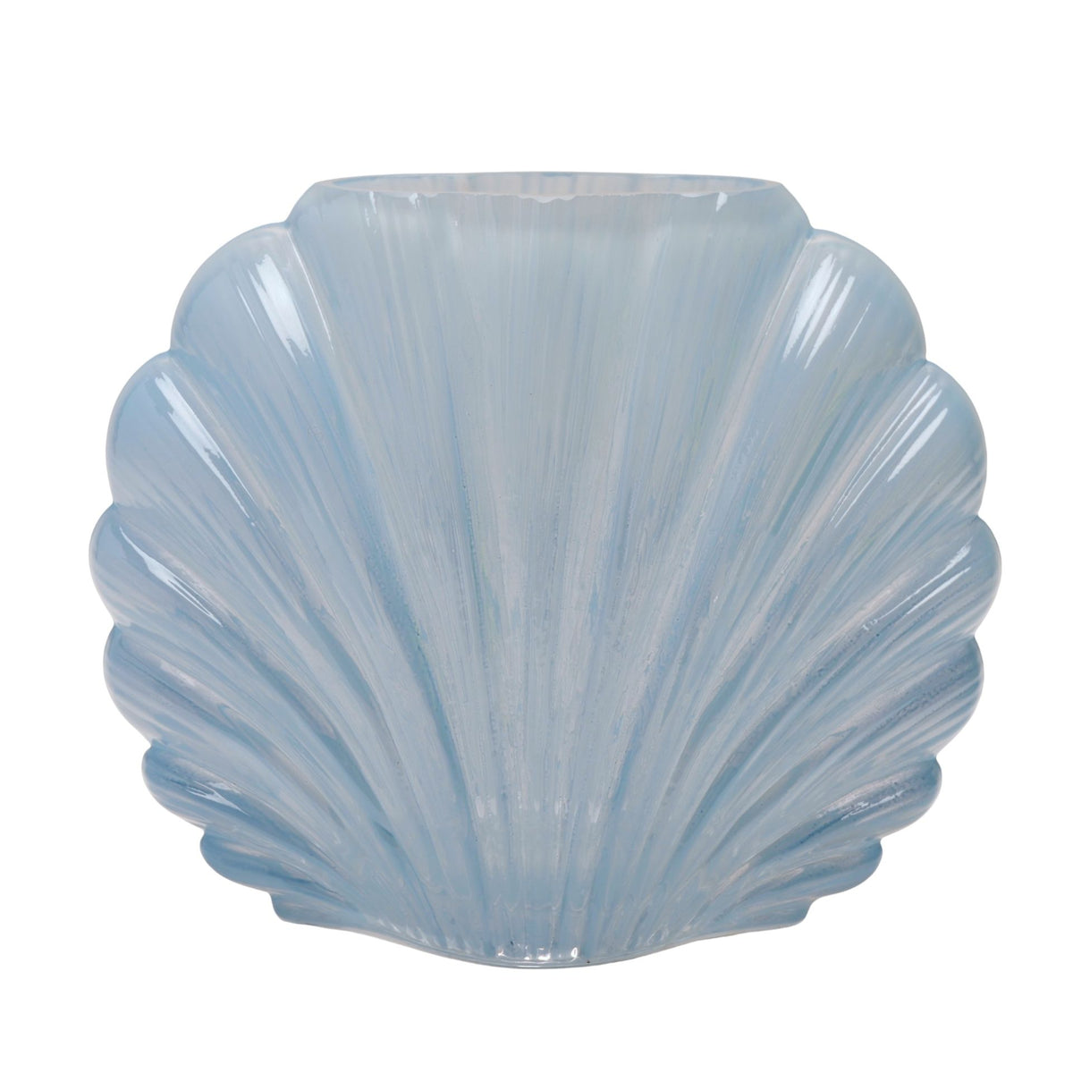 Hestia Blue Shell Shaped Glass Vase - image 3