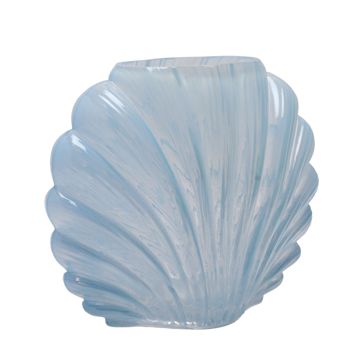 Hestia Blue Shell Shaped Glass Vase - image 4