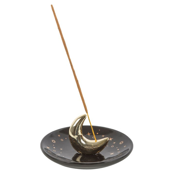 Gold Crescent Moon Incense Stick Holder - product image 2