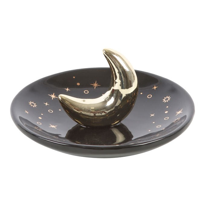 Gold Crescent Moon Incense Stick Holder - product image 4