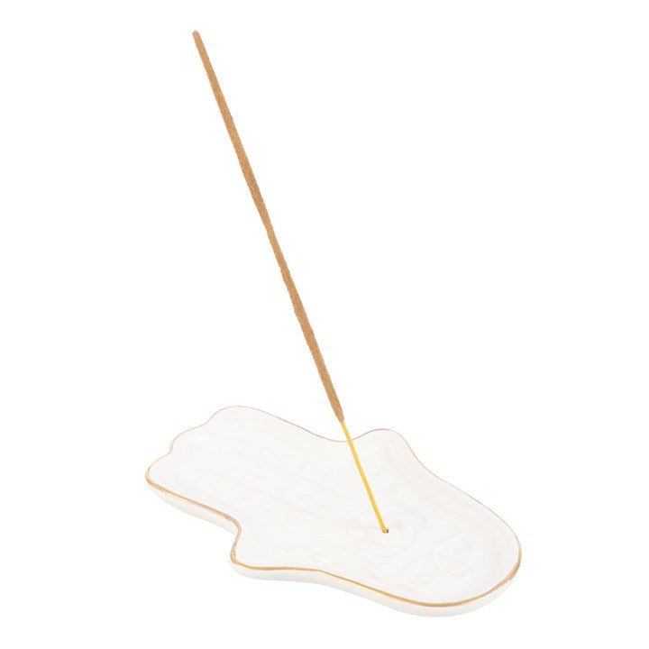 White Hamsa Hand Incense Stick Holder - product image 2