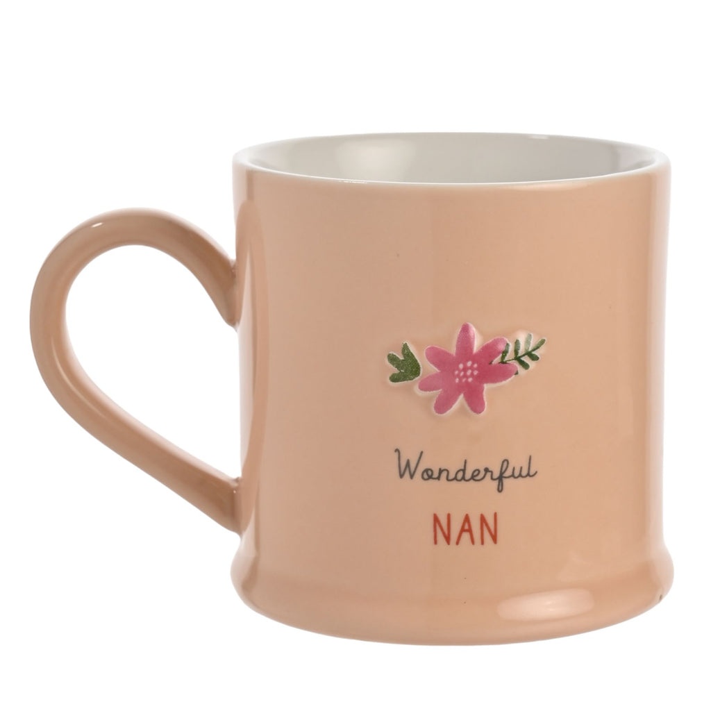 Love Life Embossed Mug - Nan