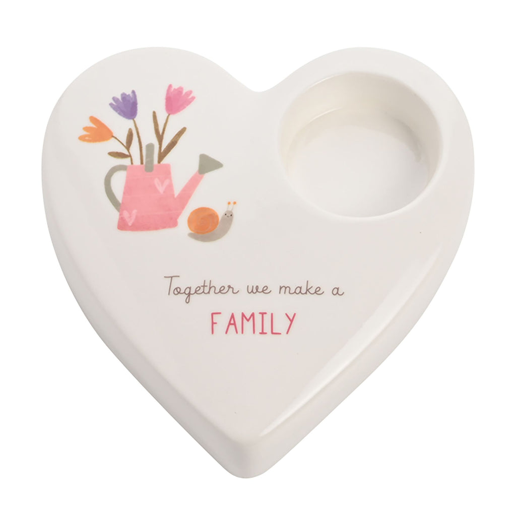 Love Life Ceramic Tea Light Candle Holder - Family