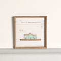 Love Life By The Sea Framed Plaque with Sea Glass - 3 Houses