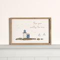 Love Life By The Sea Framed Plaque with Sea Glass - Lighthouse