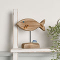 Love Life By The Sea Driftwood with Sea Glass - Fish 18cm