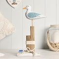 Love Life By The Sea Driftwood with Sea Glass - Seagull 31cm