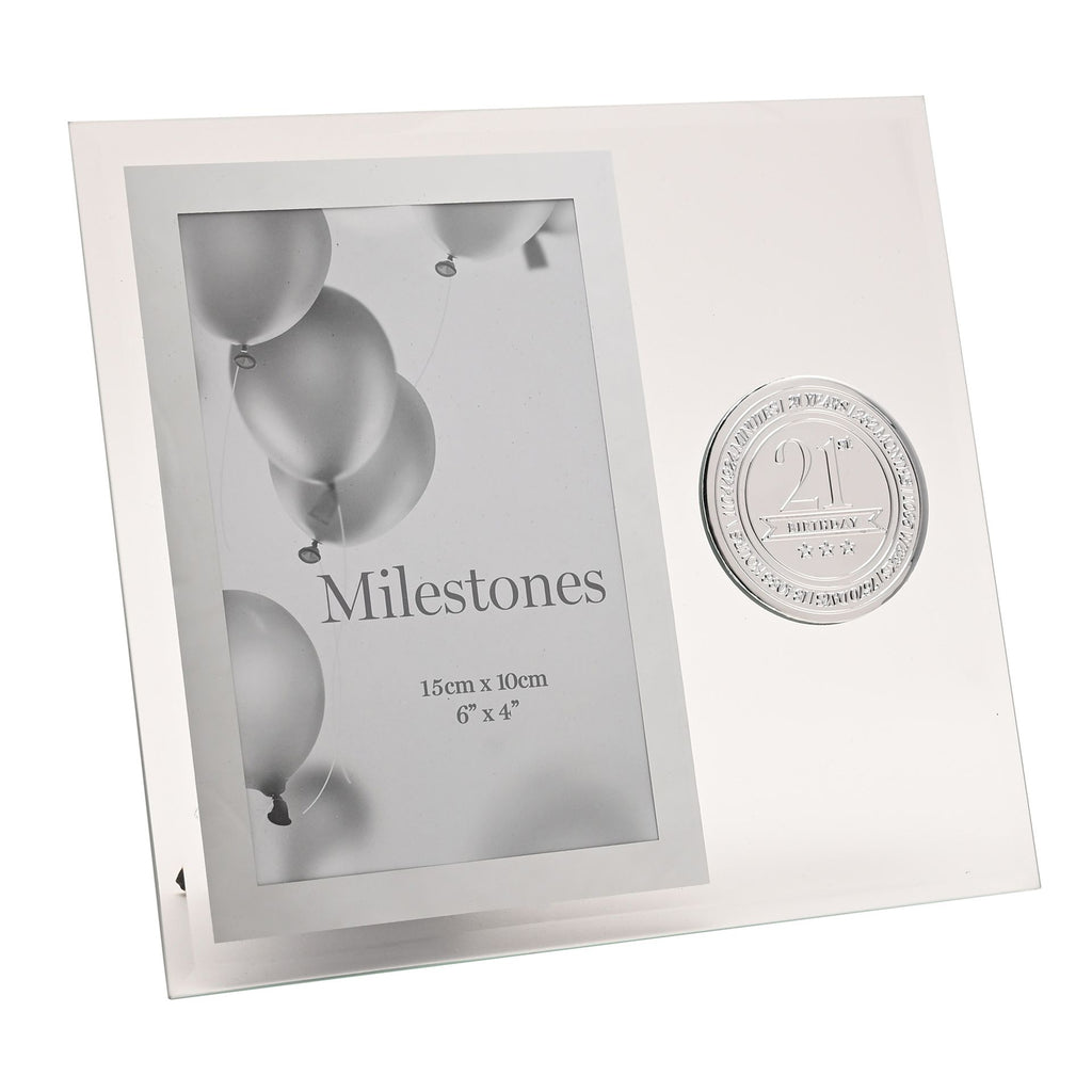 Milestones Glass Frame with Metal Badge 4" x 6" - 21
