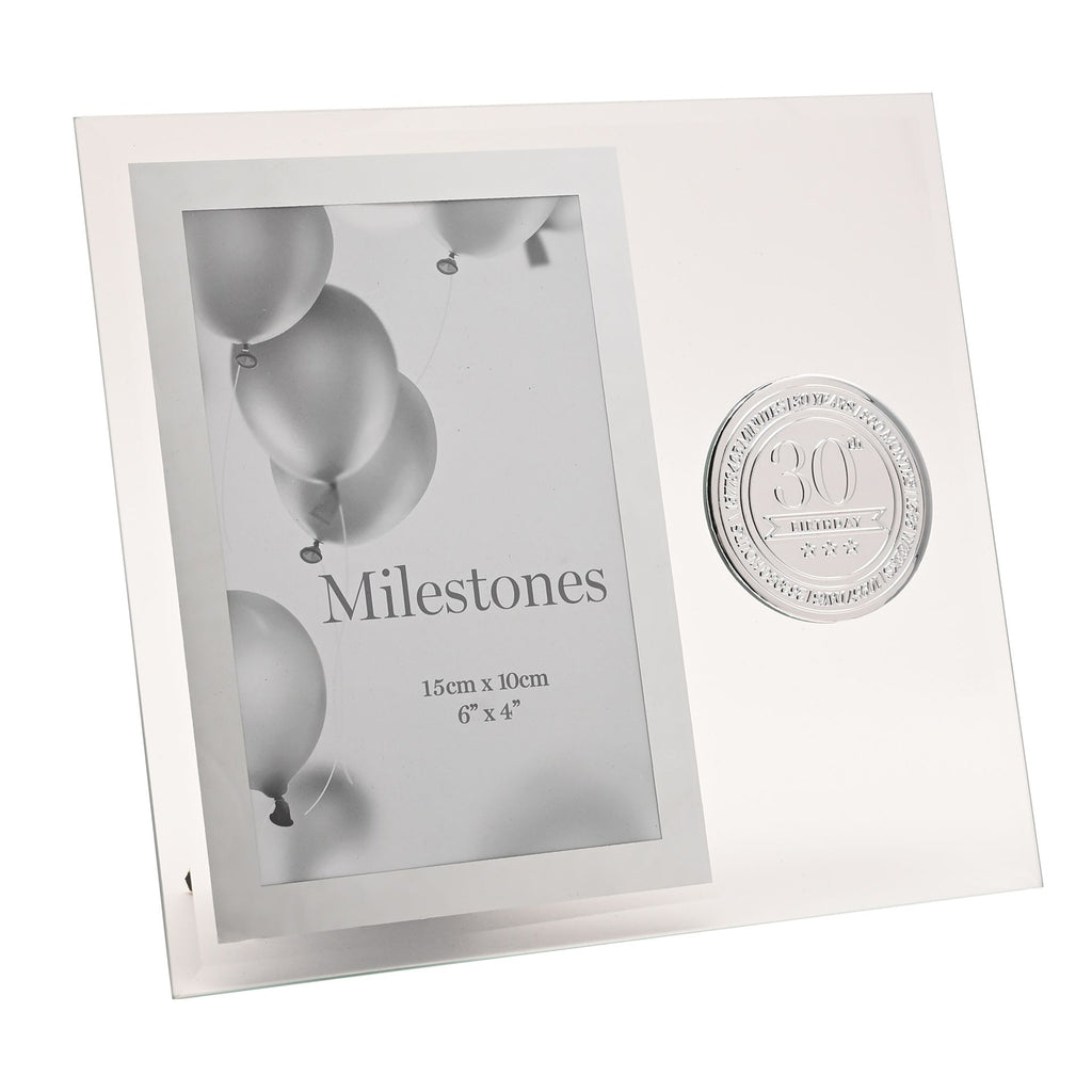 Milestones Glass Frame with Metal Badge 4" x 6" - 30