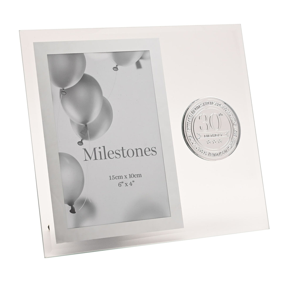 Milestones Glass Frame with Metal Badge 4" x 6" - 30