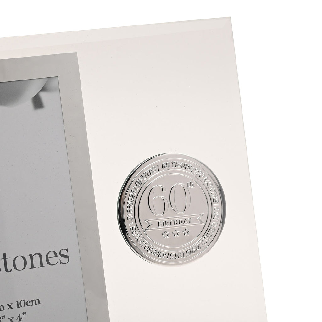 Milestones Glass Frame with Metal Badge 4" x 6" - 60