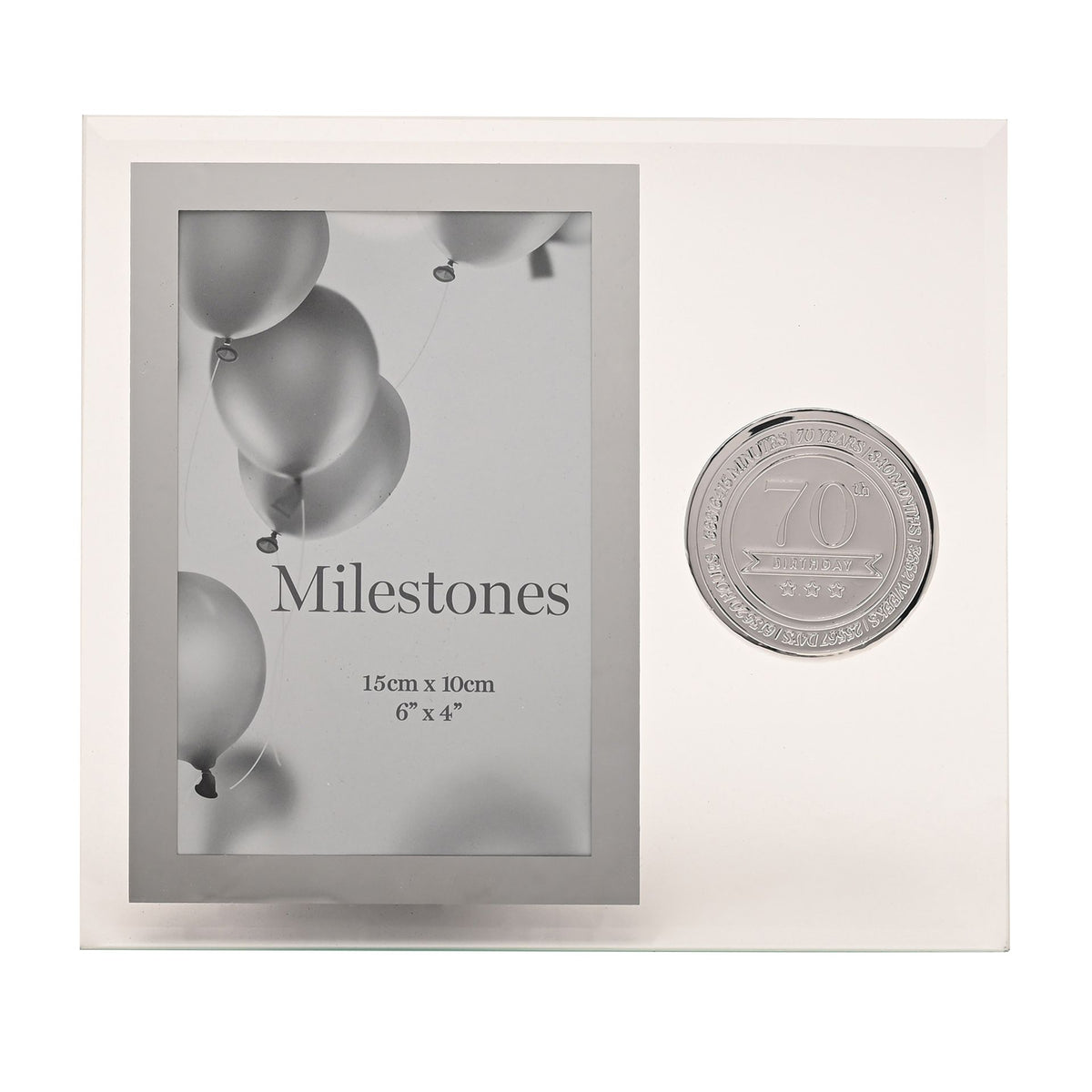 Milestones Glass Frame with Metal Badge 4" x 6" - 70
