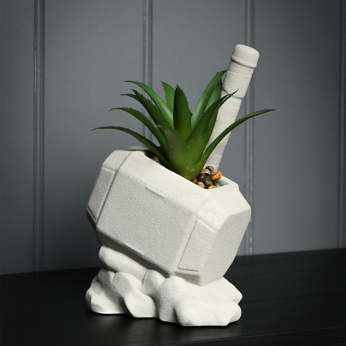 Marvel Thor Hammer Planter With Faux Plant – product view 1