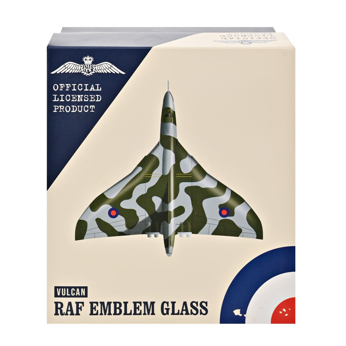 RAF Glass & Metal Whiskey Tumbler - Vulcan