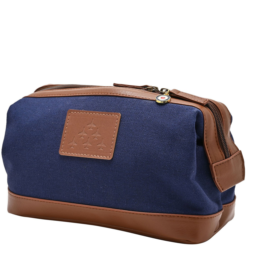 RAF Canvas & Faux Leather Washbag - Red Arrows
