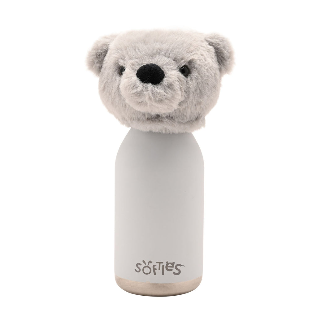 Ste The Plush Teddy Grey Stainless Steel Water Bottle 23cm / 450ml