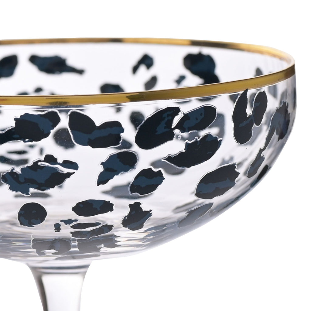 Frida Set of 2 Leopard Print Cocktail Glasses