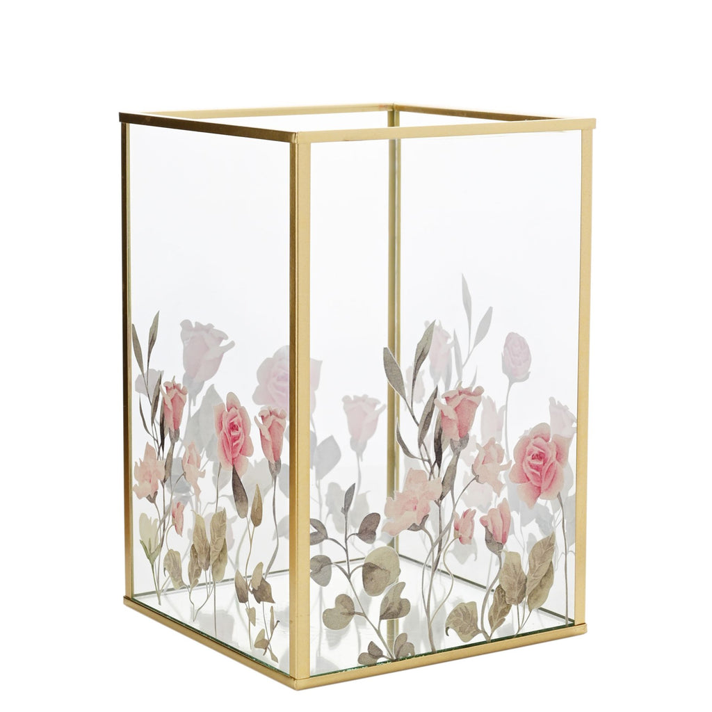 Sophia Classic Floral Glass Tea Light Holder - Small