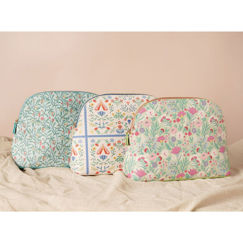 Sophia Lane Large Floral Make-Up Bag - Green
