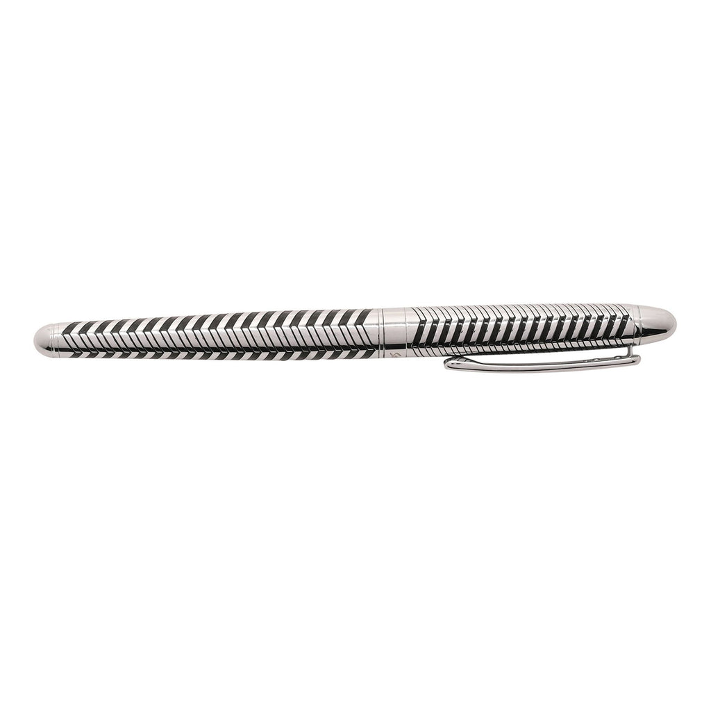 Stratton Roller Ball Pen - Silver & Black