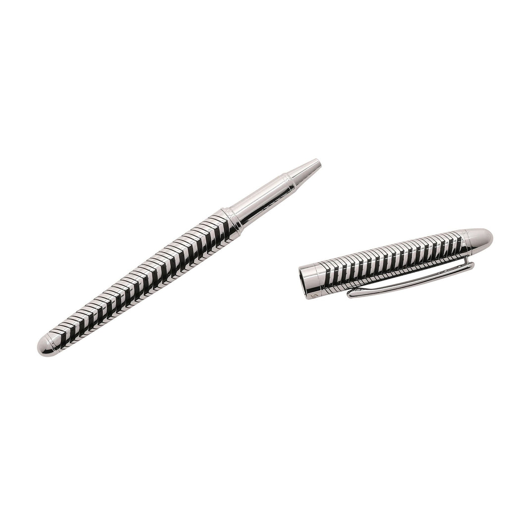 Stratton Roller Ball Pen - Silver & Black