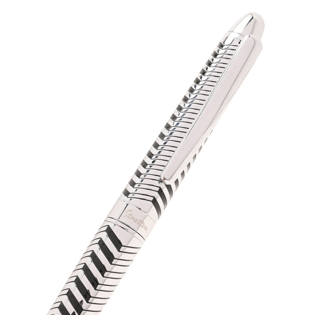 Stratton Roller Ball Pen - Silver & Black