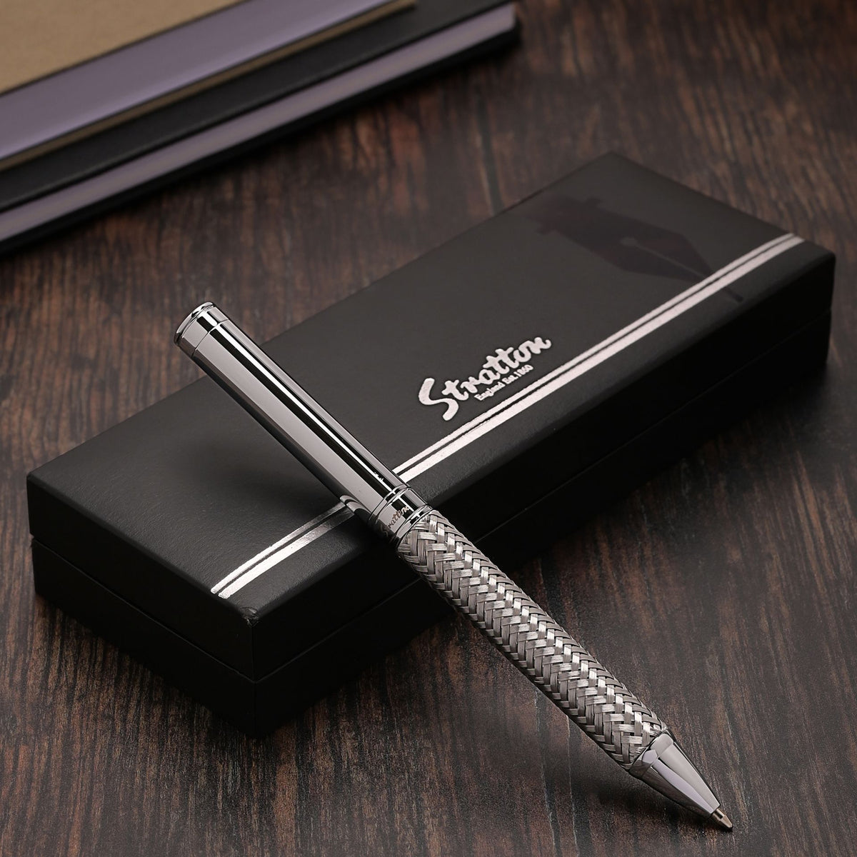 Stratton Woven Ballpoint Pen - Silver