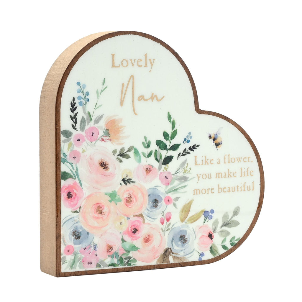 The Cottage Garden Mantel Heart Plaque - Nan