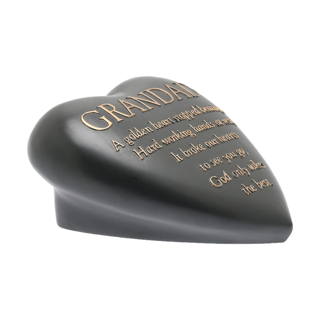 Thoughts Of You Graveside Dark Grey Heart Plaque - Grandad