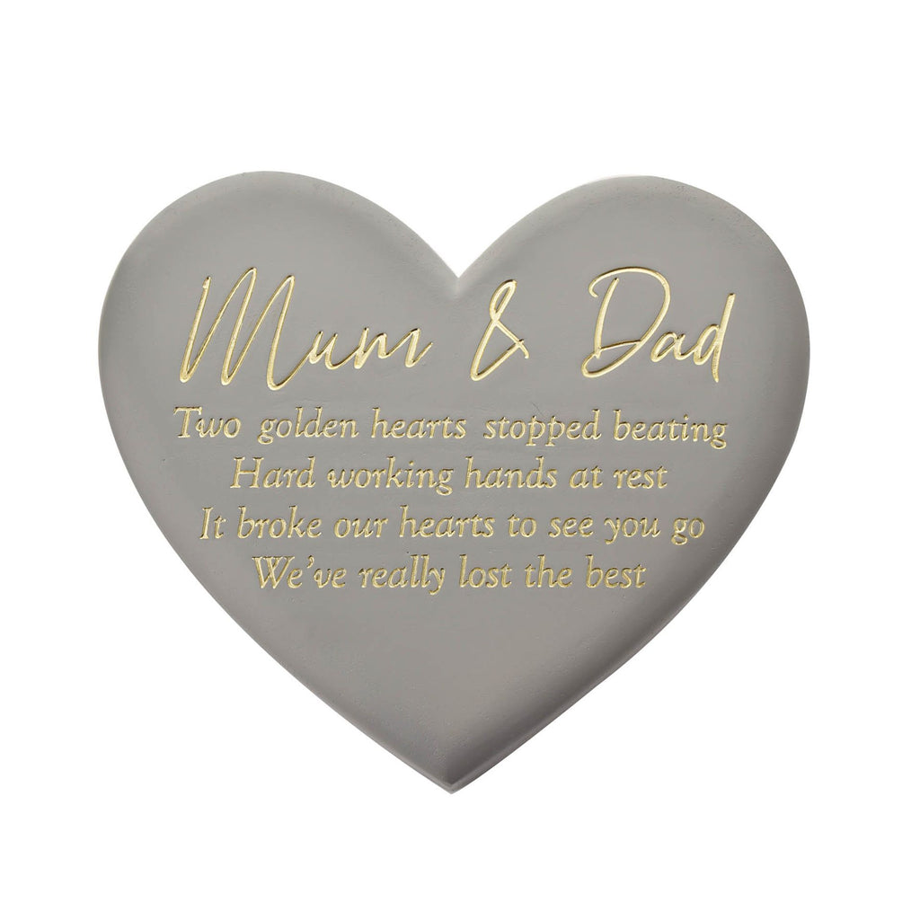 Thoughts of You Memorial Graveside Heart Plaque - Mum & Dad