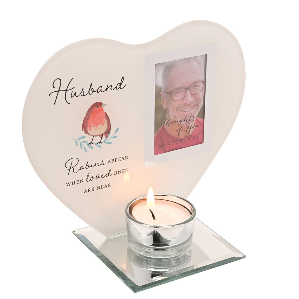 Thoughts of You Tea Light Holder with Photo - Husband
