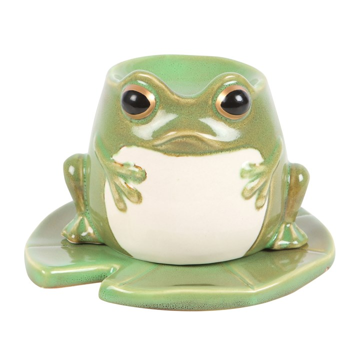 Frog Shaped Oil Burner and Lily Pad Plate - product image 2