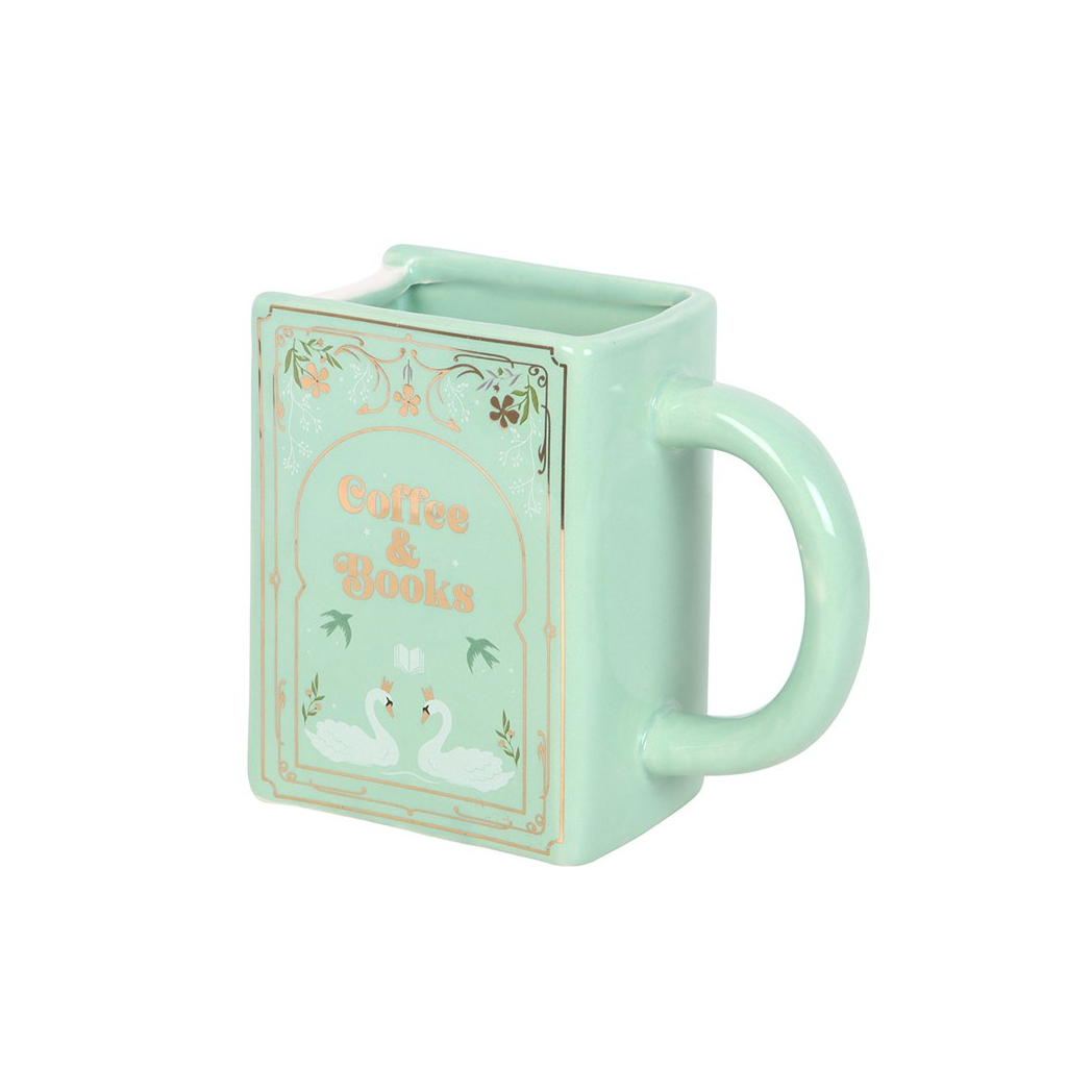 Coffee and Books Green Book Shaped Mug - product image 4