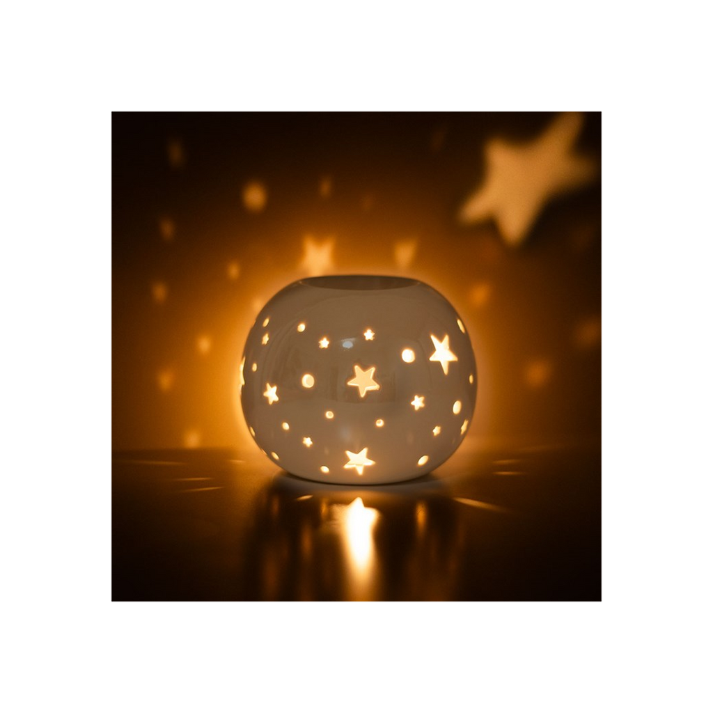 White Iridescent Star Oil Burner and Wax Warmer - product image 2