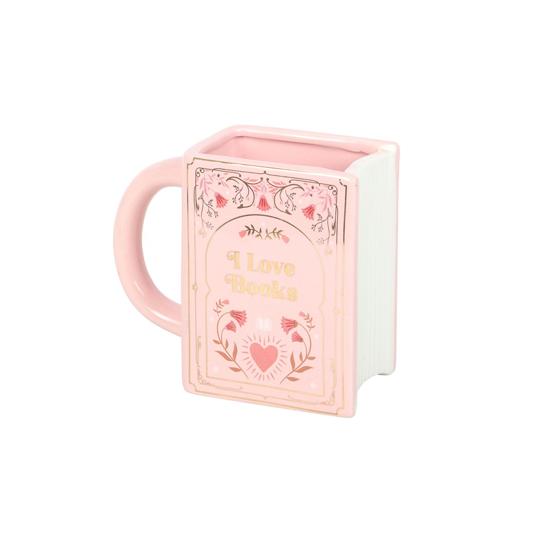 I Love Books Pink Book Shaped Mug - product image 3